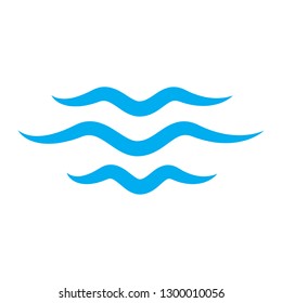 Water wave icon isolated on white background. Flat water wave icon for web site, design template and logo. Creative abstract concept, vector illustration