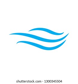 Water wave icon isolated on white background. Flat water wave icon for web site, design template and logo. Creative abstract concept, vector illustration