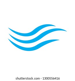 Water wave icon isolated on white background. Flat water wave icon for web site, design template and logo. Creative abstract concept, vector illustration
