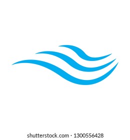 Water wave icon isolated on white background. Flat water wave icon for web site, design template and logo. Creative abstract concept, vector illustration