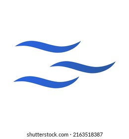 Water wave icon isolated on a white background. Flat water wave icon for website, logo background and template. Useful for posters, placards and banners. Creative concept art, vector illustration