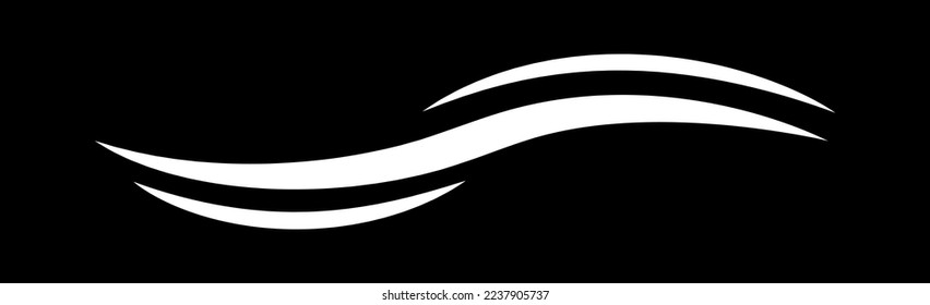 Water wave icon isolated on black background. Modern flat water wave icon for web site, ocean design template and logo. Creative abstract concept, vector illustration