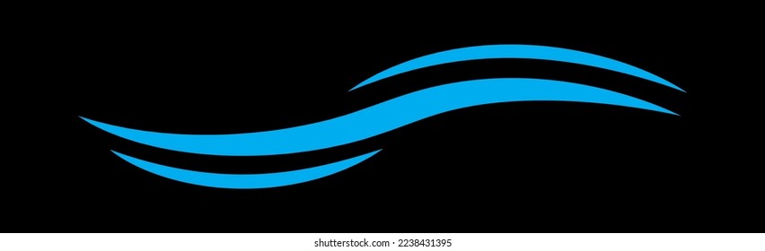 Water wave icon isolated on black background. Modern flat water wave icon for web site, ocean design template and logo. Creative abstract concept, vector illustration