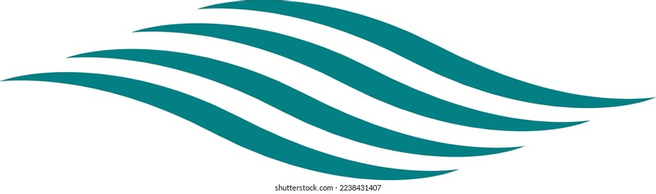 Water wave icon isolated on white background. Modern flat water wave icon for web site, ocean design template and logo. Creative abstract concept, vector illustration