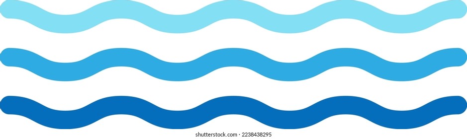 Water wave icon isolated on white background. Modern flat water wave icon for web site, ocean design template and logo. Creative abstract concept, vector illustration