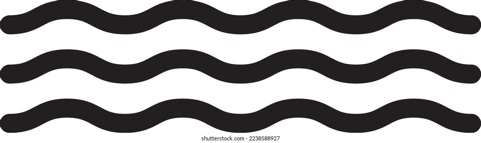 Water wave icon isolated on white background. Modern flat water wave icon for web site, ocean design template and logo. Creative abstract concept, vector illustration
