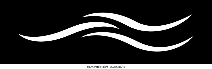 Water wave icon isolated on black background. Modern flat water wave icon for web site, logotype, ocean design template and logo. Creative abstract concept, vector illustration