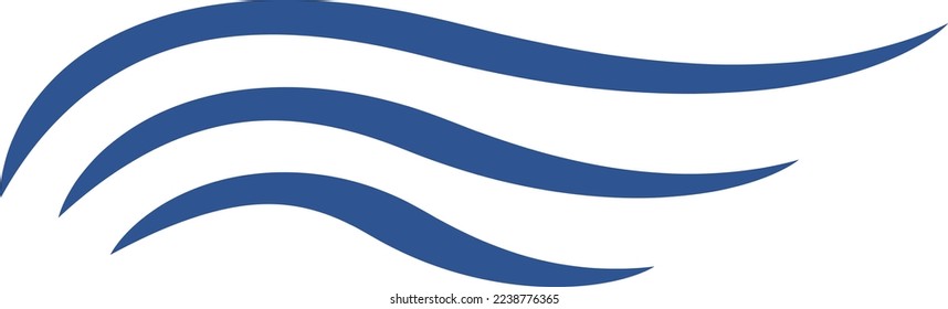 Water wave icon isolated on white background. Modern flat water wave icon for web site, ocean design template and logo. Creative abstract concept, vector illustration