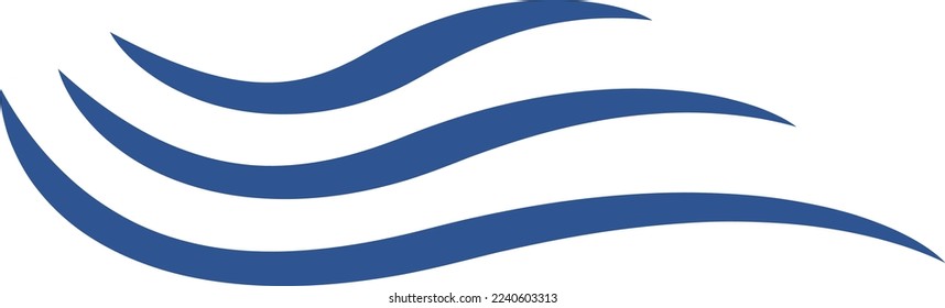 Water wave icon isolated on white background. Modern flat water wave icon for web site, ocean design template and logo. Creative abstract concept, vector illustration