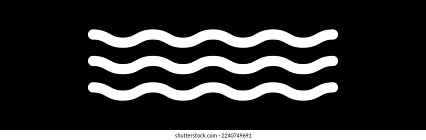 Water wave icon isolated on black background. Modern flat water wave icon for web site, logotype, ocean design template and logo. Creative abstract concept, vector illustration