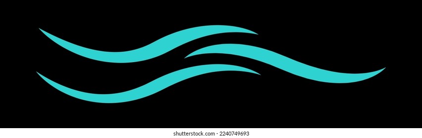 Water wave icon isolated on black background. Modern flat water wave icon for web site, logotype, ocean design template and logo. Creative abstract concept, vector illustration
