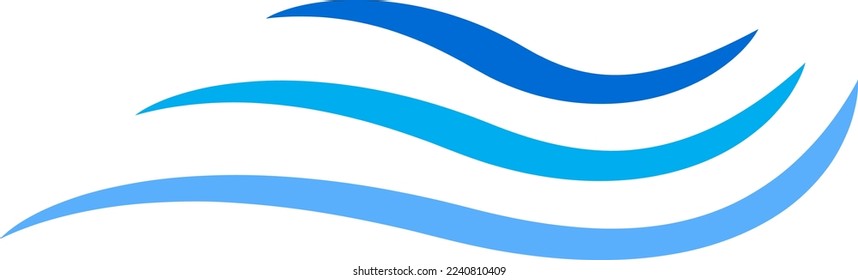 Water wave icon isolated on white background. Modern flat water wave icon for web site, ocean design template and logo. Creative abstract concept, vector illustration
