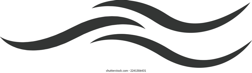 Water wave icon isolated on white background. Modern flat water wave icon for web site, ocean design template and logo. Creative abstract concept, vector illustration