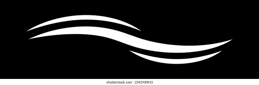 Water wave icon isolated on black background. Modern flat water wave icon for web site, ocean design template and logo. Creative abstract concept, vector illustration