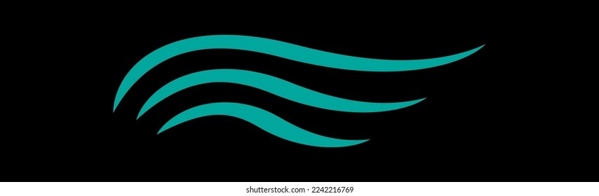 Water wave icon isolated on black background. Modern flat water wave icon for web site, logotype, ocean design template and logo. Creative abstract concept, vector illustration