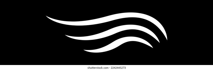 Water wave icon isolated on black background. Modern flat water wave icon for web site, logotype, ocean design template and logo. Creative abstract concept, vector illustration