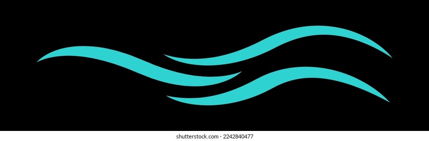 Water wave icon isolated on black background. Modern flat water wave icon for web site, logotype, ocean design template and logo. Creative abstract concept, vector illustration