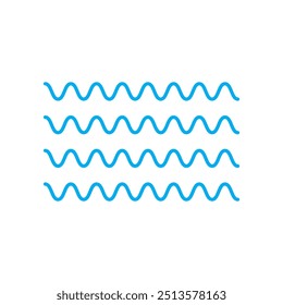 Water wave icon isolated on white background. Modern flat water wave icon for web site, ocean design template and logo. Creative abstract concept, vector illustration