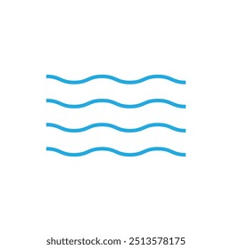 Water wave icon isolated on white background. Modern flat water wave icon for web site, ocean design template and logo. Creative abstract concept, vector illustration