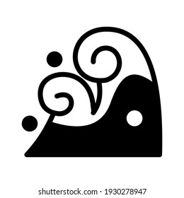 Water wave icon isolated vector illustration. High quality black style vector icon
