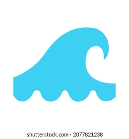 Wasserwellensymbol einzeln auf weißem Hintergrund
