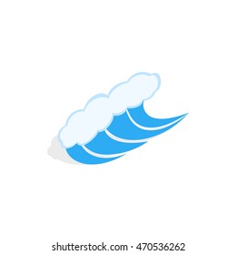 Water wave icon in isometric 3d style on a white background