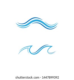 Water Wave icon logo design vector template