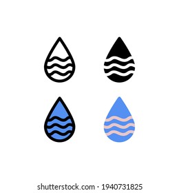 Water Wave Icon, Logo, and illustration Vector