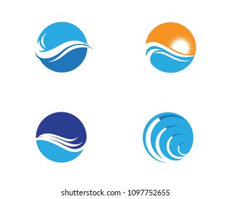 Water Wave Icon Logo Template