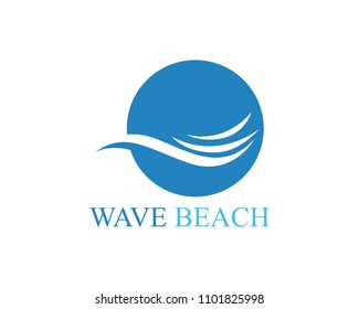 Water Wave and icon Logo Template vector