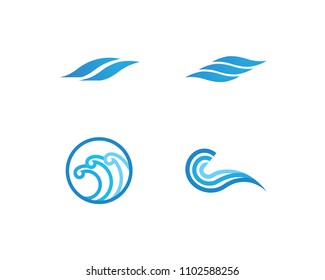 Water Wave Icon Logo Template