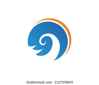 Water Wave and icon Logo Template vector

