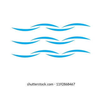 Water Wave Icon Logo Template