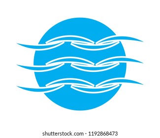 Water Wave Icon Logo Template