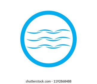 Water Wave Icon Logo Template