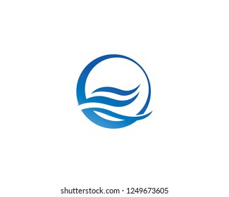 Water Wave Icon Logo Template
