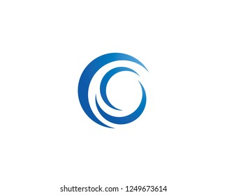 Water Wave Icon Logo Template