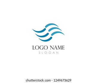 Water Wave Icon Logo Template