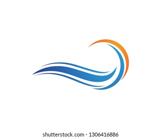 Water Wave Icon Logo Template