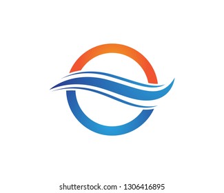 Water Wave Icon Logo Template