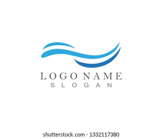 Water Wave Icon Logo Template