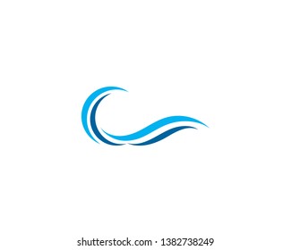 Water Wave Icon Logo Template vector illustration