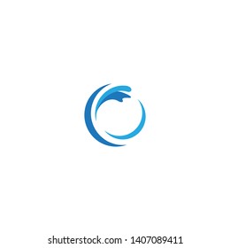 Water Wave Icon Logo Template
