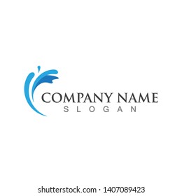 Water Wave Icon Logo Template
