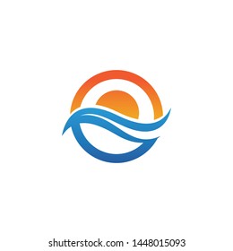 Water Wave Icon Logo Template Vector Illustration 