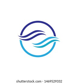 Water Wave Icon Logo Template