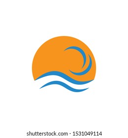 Water Wave Icon Logo Template