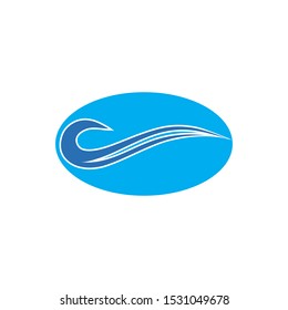 Water Wave Icon Logo Template