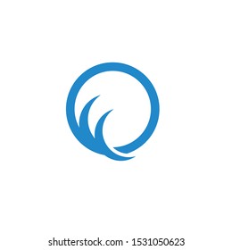 Water Wave Icon Logo Template