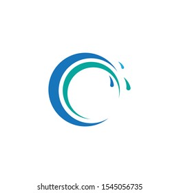 Water Wave Icon Logo Template
